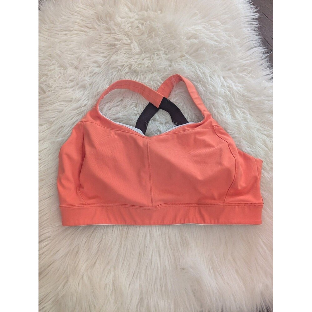 Oiselle Queen? Black Orange High Impact Shock Absorbing Sports Bra Size 10